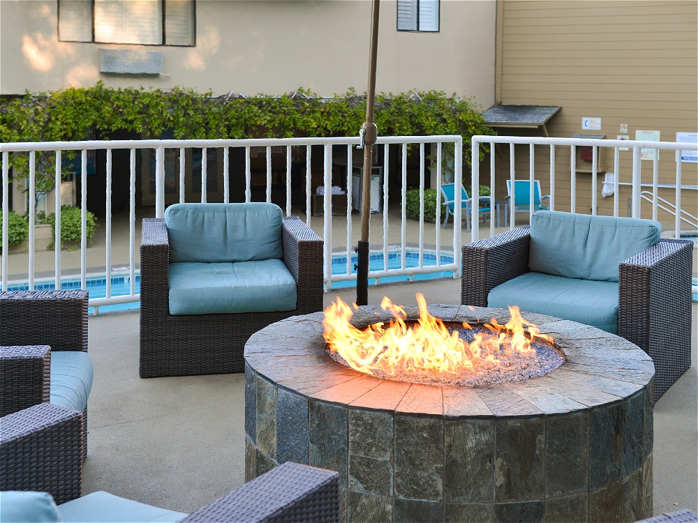 Outdoor seating with fire pit